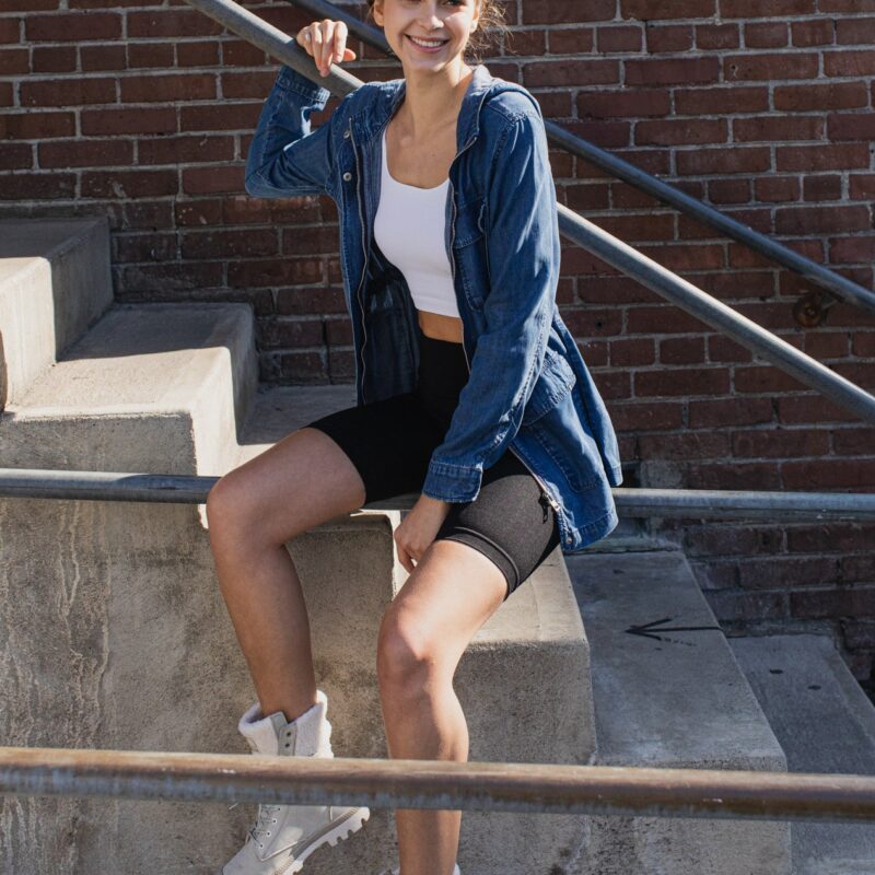 Hooded Chambray Utility  Denim Jacket